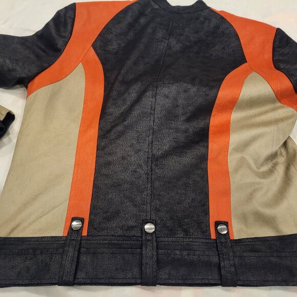 Bianca Nygard Biker Style Color Block Jacket Size 8 Black - Picture 9 of 14